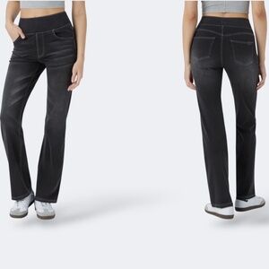 HALARA Flex™ High Waisted Washed Casual Bootcut Jeans w/ Pockets Sz XL Reg